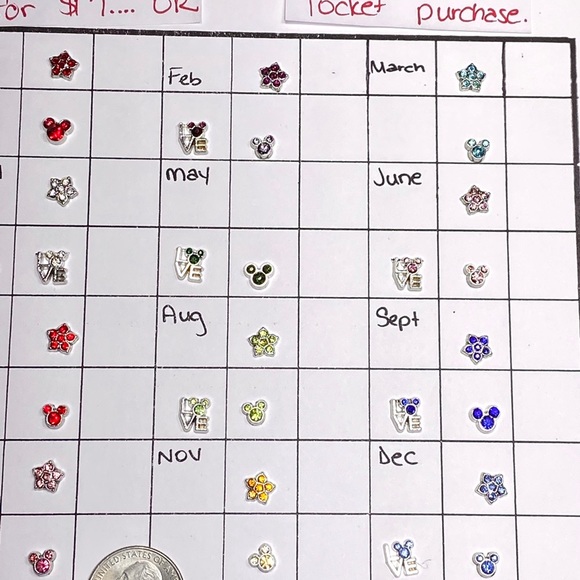 LC-#6 (4X)  Birthstone floating locket charms - Picture 7 of 14